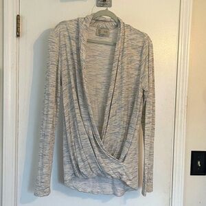 Anthropologie Saturday Sunday Elsa Marled Wrap Pullover Top